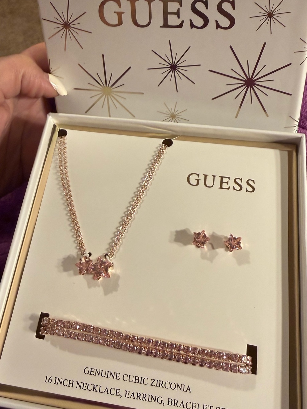Guess jewelry set- pink
